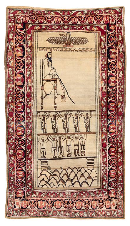 Matta, antik Kirman Laver, Södra Persien, ca 205 x 116 cm.