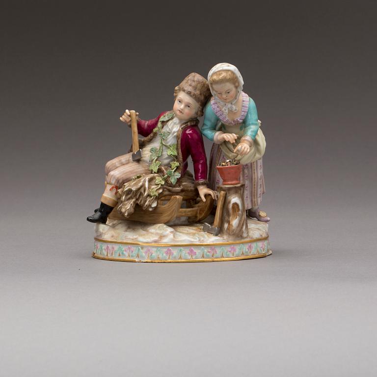 FIGURIN, Meissen, tidigt 1900-tal, porslin.