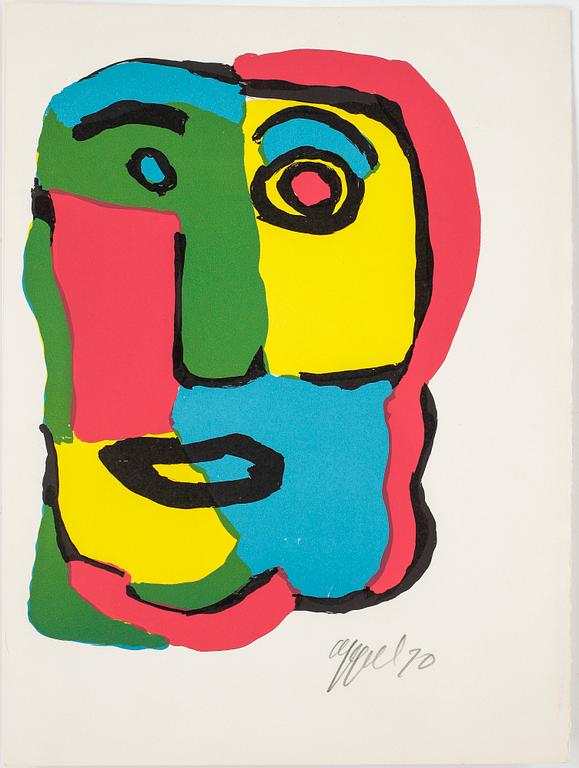 KAREL APPEL, färglitografier, 3 st, signerade, daterade 70, en märkt e.a. upplaga.