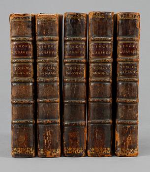 BOKVERK, 5 volymer, "Recueil de pieces curieuses et Nouvelles", 1694-1696.