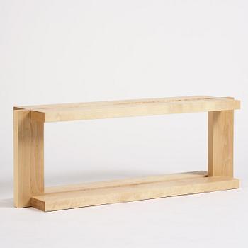 Nick Ross, an "Arrangement #16" coffe table/bench, executed in his studio, Stockholm, 2024.