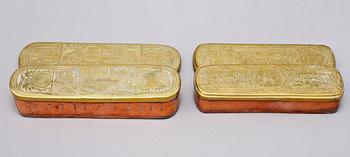 DOSOR, 2 st, mässing samt koppar, Preussen, 1700-tal.