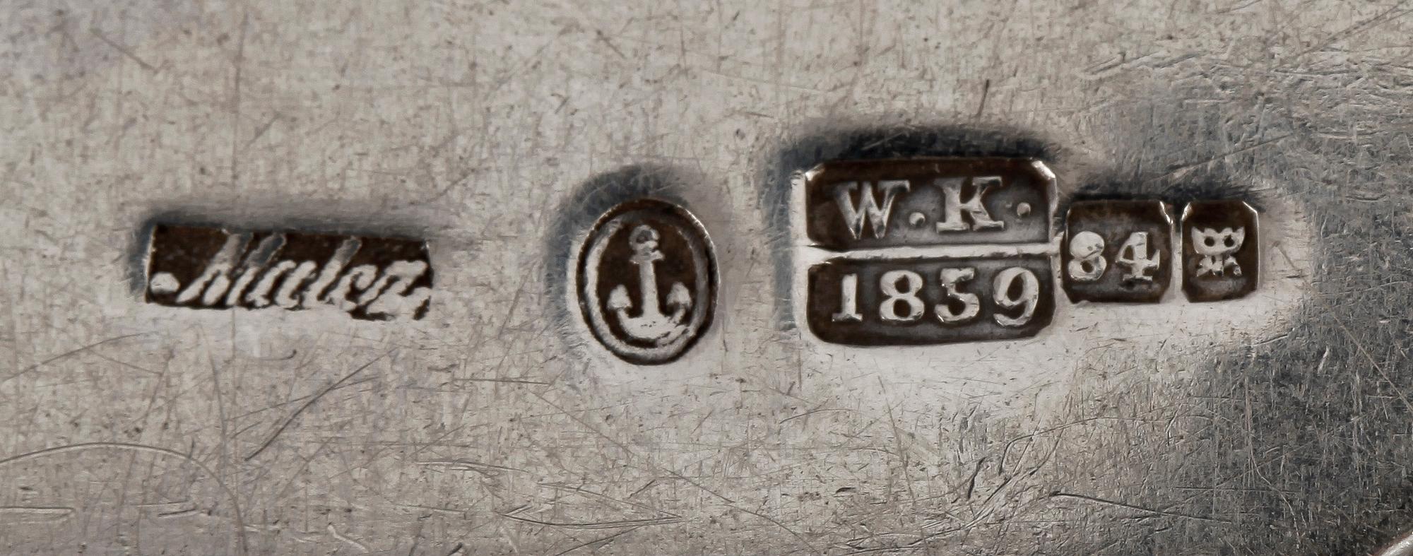 MATSKEDAR, 16 st, silver, bla Ryssland och sannolikt Estland, 1800-talets mitt till tidigt 1900-tal. Totalvikt ca 900 gram.
