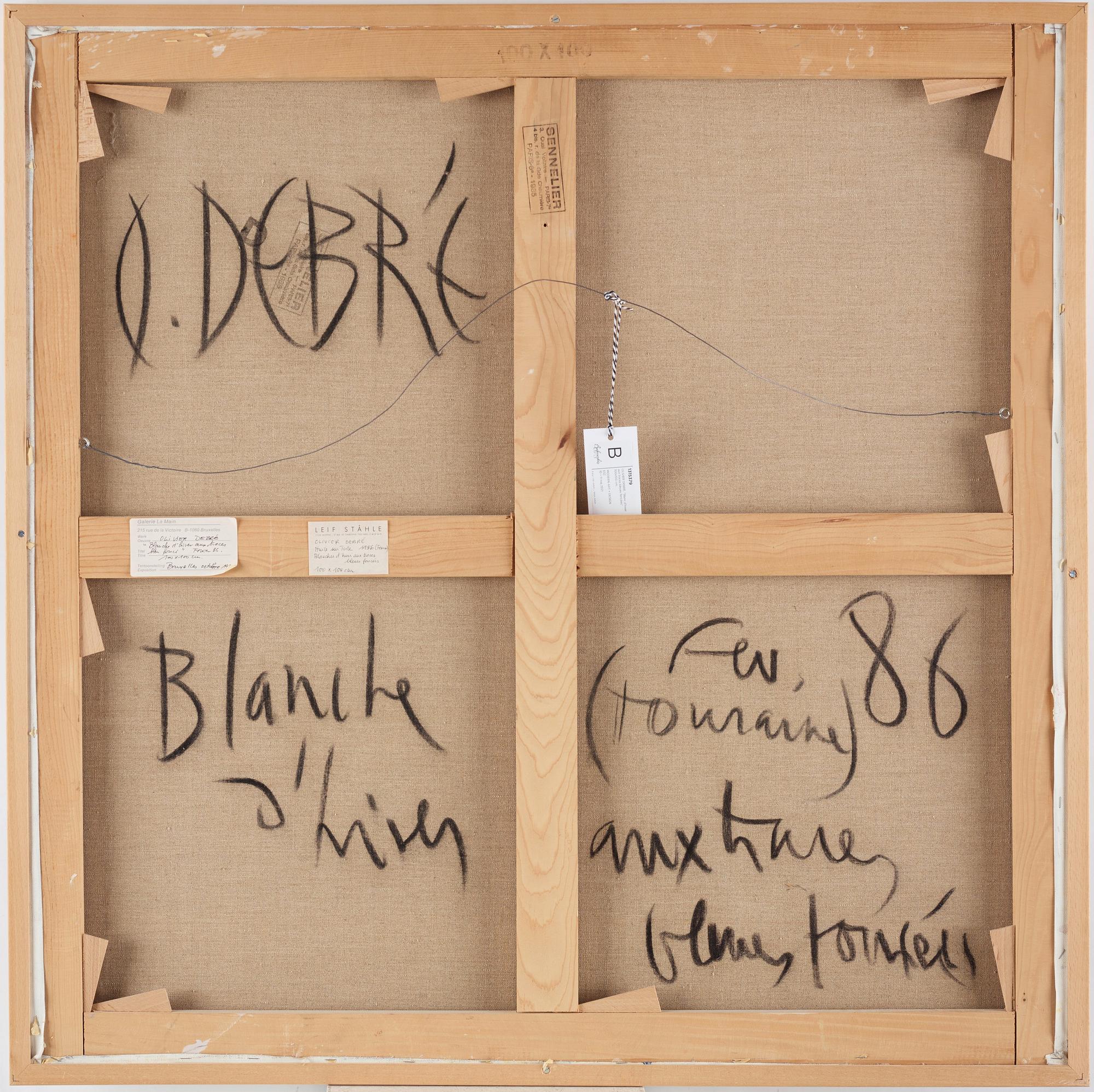 Olivier Debré, "Blanche d’hiver aux traces bleues foncées (Touraine)".