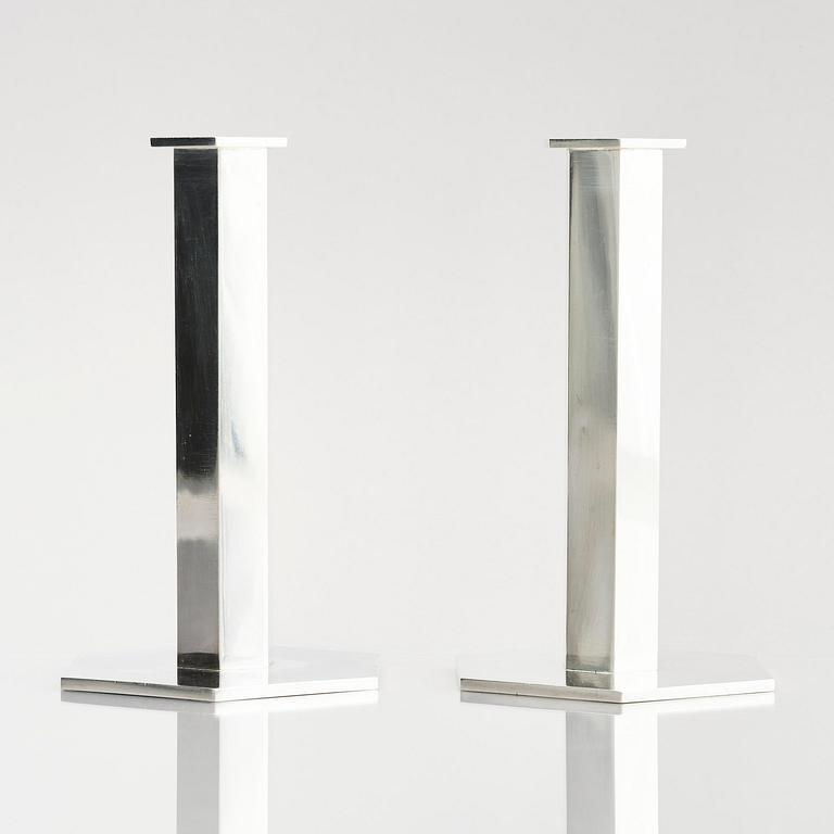 Wiwen Nilsson, a pair of sterling silver candlesticks, Lund, Sweden, 1973-1974.