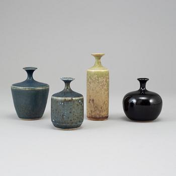 ROLF PALM, a set of four stoneware vases, Mölle, Sweden.