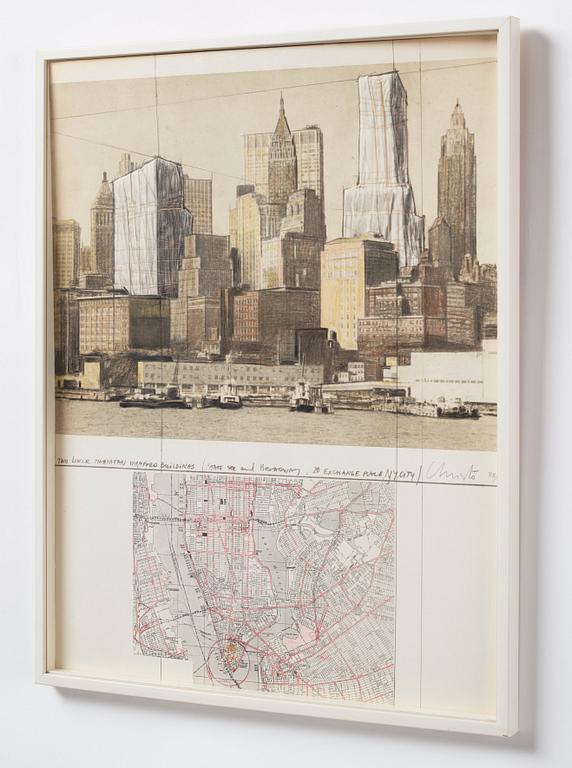 Christo & Jeanne-Claude, "Two lower Manhattan wrapped buildings, project for New York".