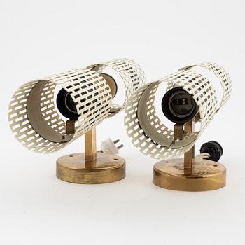 Harald Notini, a pair of model 11262 wall lights, Böhlmarks, 1940/1950s.