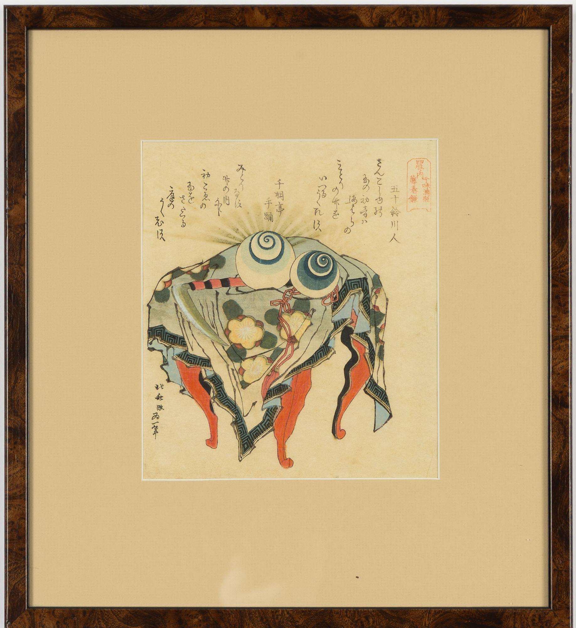 Katsushika Hokusai, efter, "The Fujiwara: Pearls of Ebb and Flow and the Coiled Scythe of the Fujiwara Clan".