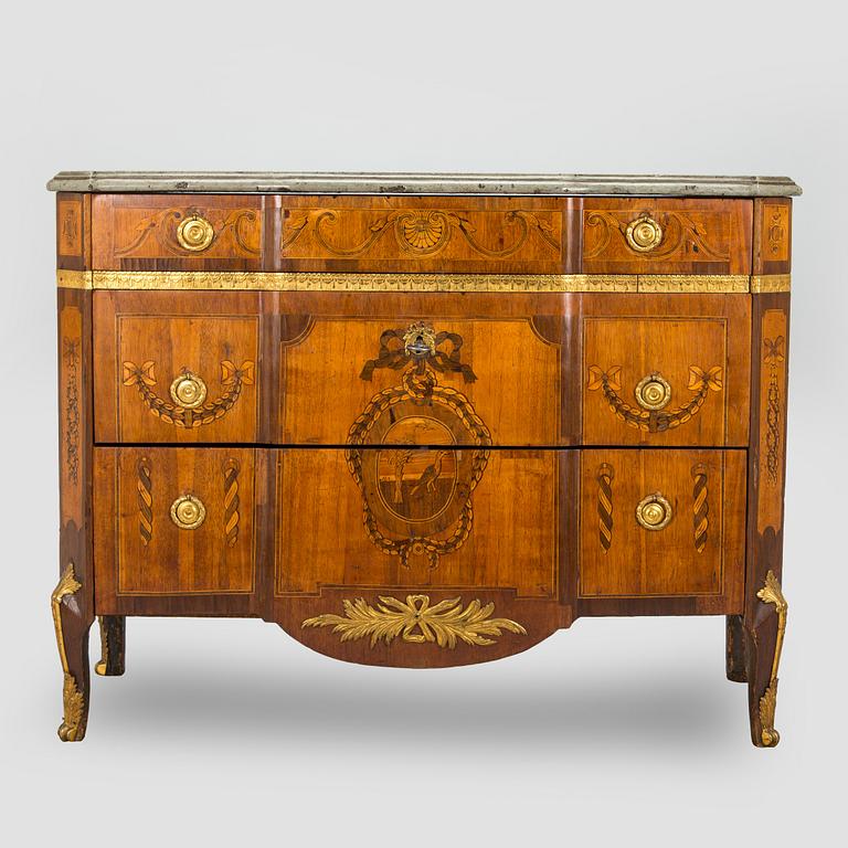 A Gustavian late 18th century commode attributed to J. Hultsten.