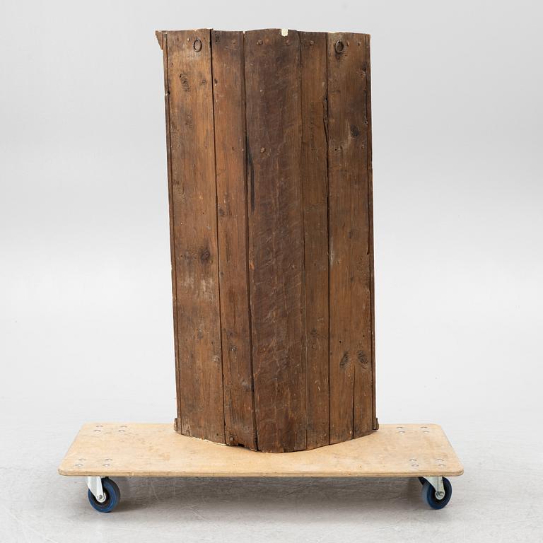 Hörnskåp, allmoge, västsvenskt, daterat 1795.