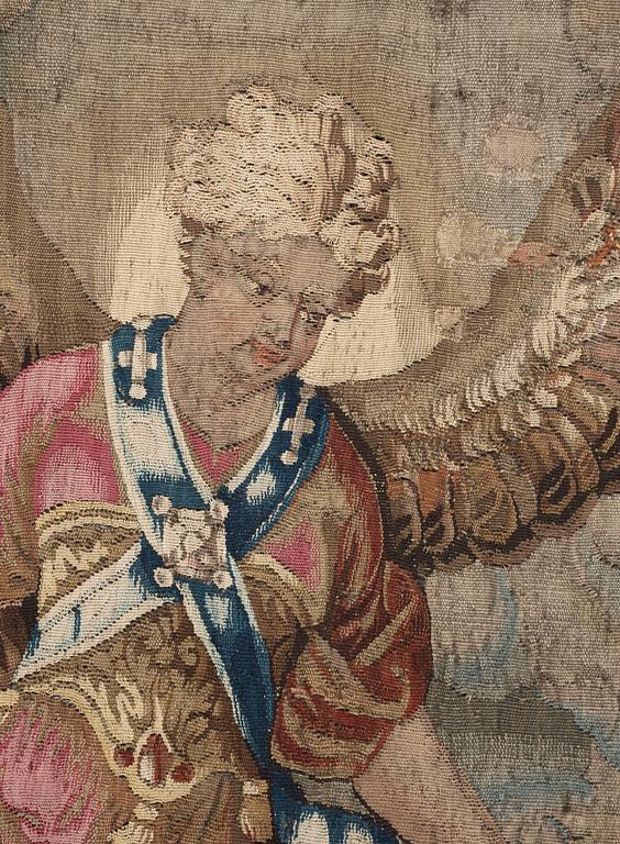 A TAPESTRY, tapestry weave, "Gideon and the angel", ca 291 x 154 cm, Flanders 17th century.