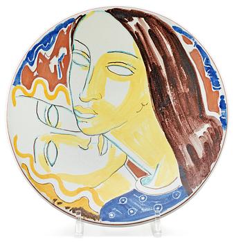 A Wilhelm Kåge faience dish, Gustavsberg Studio 1951.