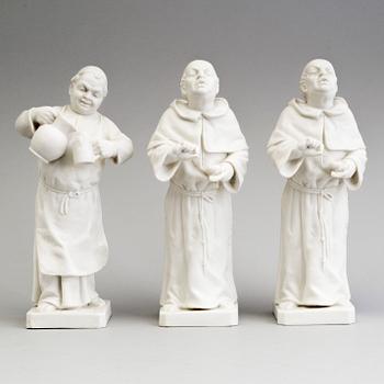 FIGURER, tre st (2+1), parian, Gustafsberg 1896.