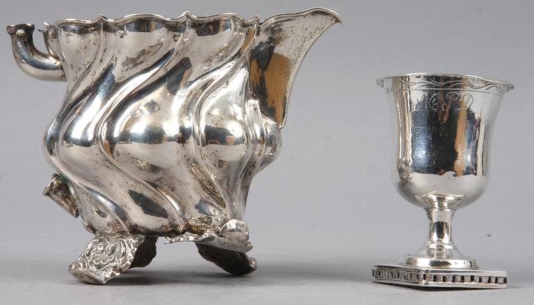 PARTI SILVER, 9 delar, 1800/1900-tal. Bl a importstämplar. Tot. vikt 481 g.