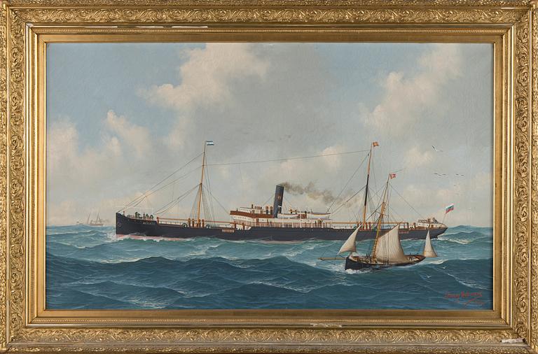 John Henry Mohrmann, Hermes ship on the rolling sea.