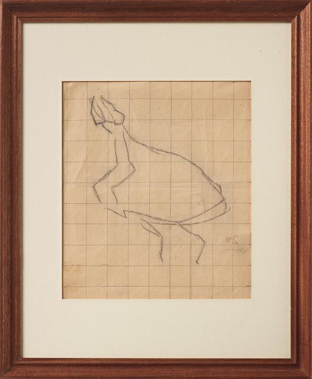 Helene Schjerfbeck, Study of a girl in a long skirt.