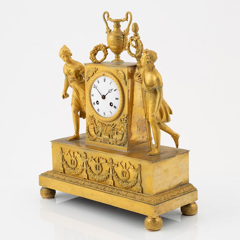 A French Empire ormolu mantel clock, first part of the ¨19th Century.