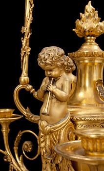 A Louis XVI-style 19th century gilt bronze hanging lamp.