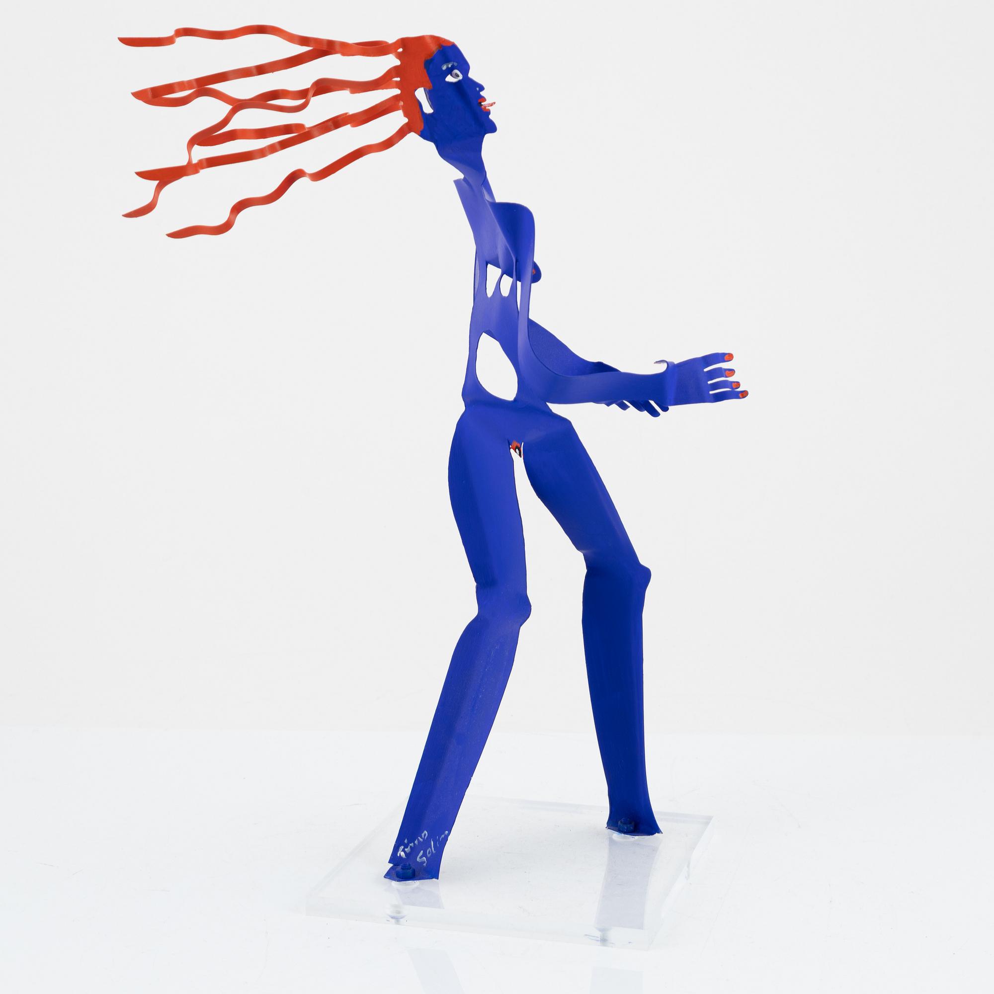 Timo Solin, a painted metal sculpture, signed.