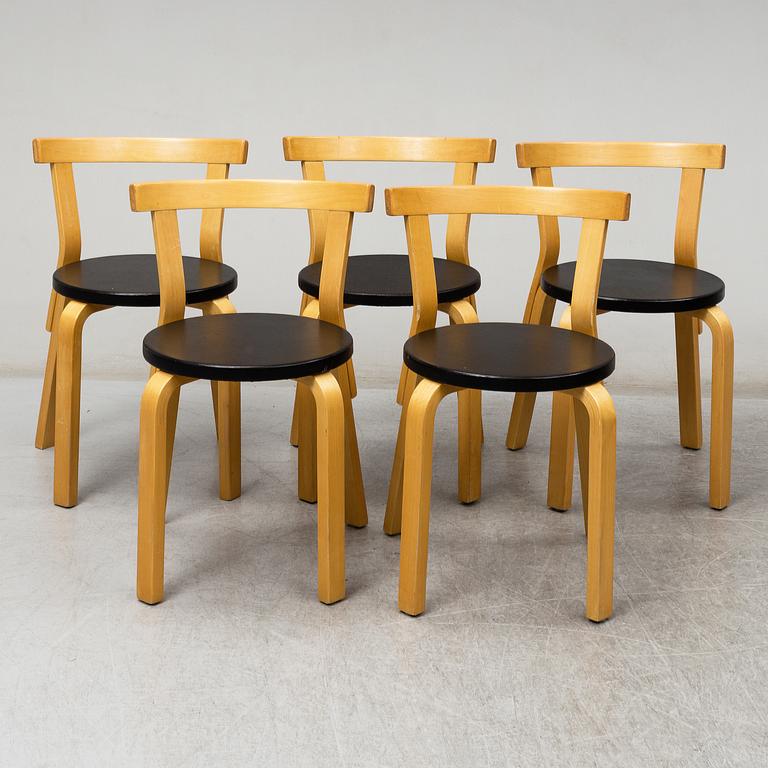 ALVAR AALTO, 5 chairs, model 68, Artek, late 20th century.