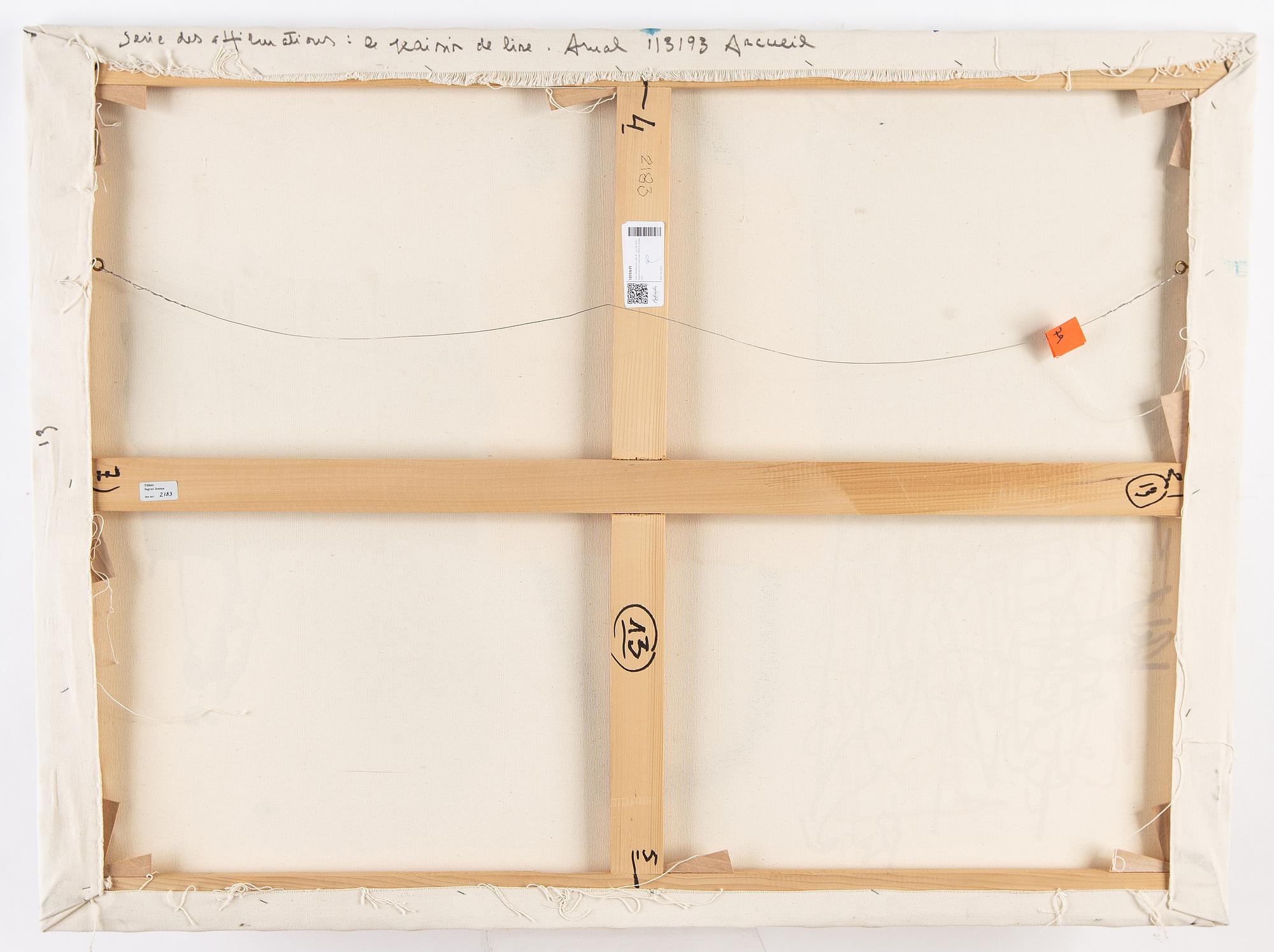 Francois Arnal, mixed media on canvas, signed and dated -93 Arcueil 31/11-93.