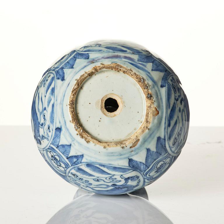 A blue and white 'flying horses' vase, Ming dynasty, Wanli (1572-1620).