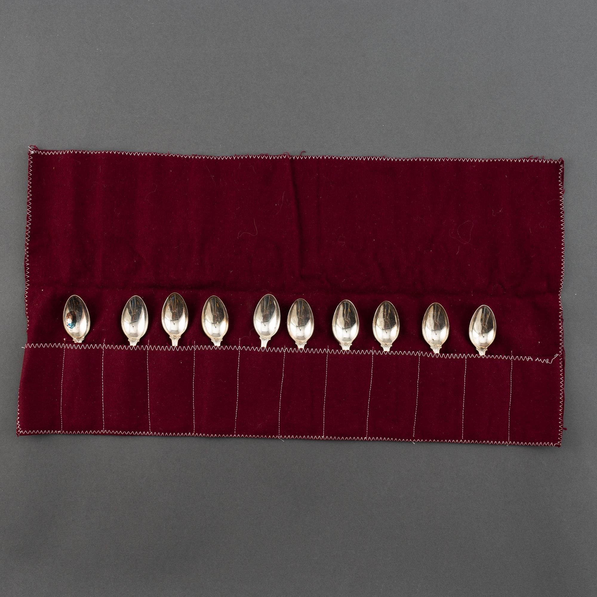 Bestickservis, 91 delar, modell Olga, silver, GAB, Stockholm/Eskilstuna, 1954-93.