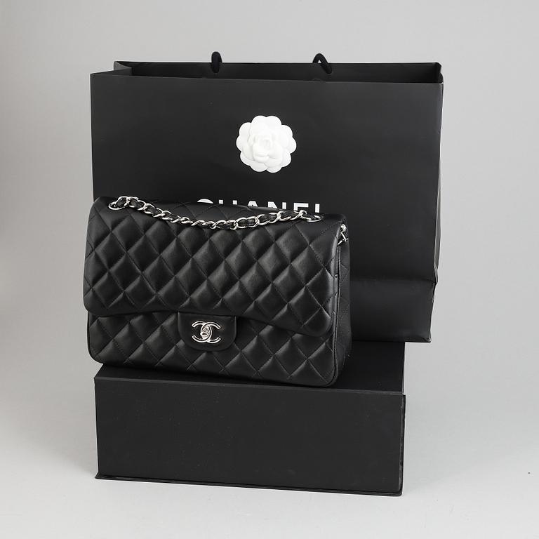 Chanel, a black, quilted leather 'Jumbo Double Flap Bag', 2017.