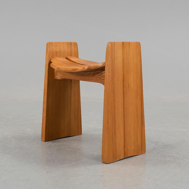 A solid pine stool by Gilbert Marklund, Furusnickarna AB.
