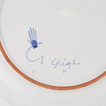 Stig Lindberg, an earthenware dish, Gustavsberg studio, Sweden.