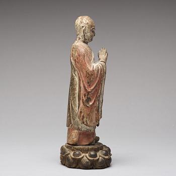 A Japanese sculpture of Luohan, 19th Century or older.