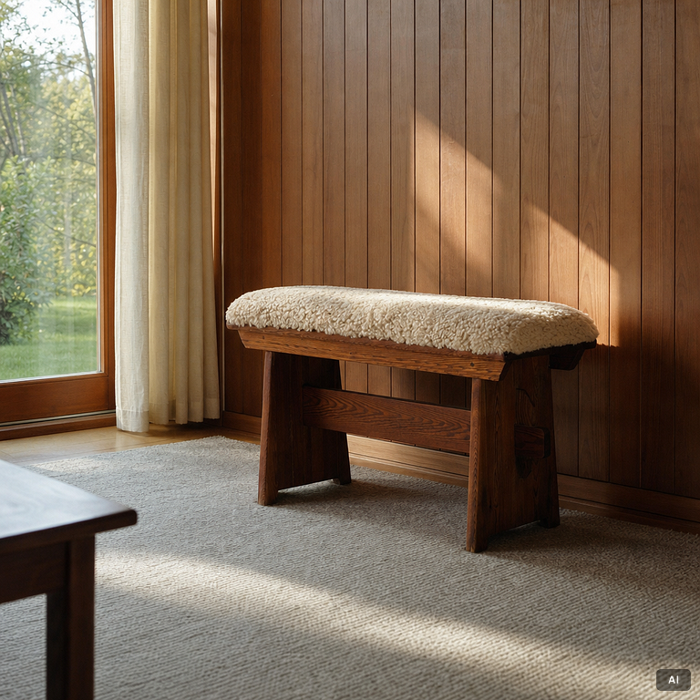 Bench of the trestle type, 20th century.