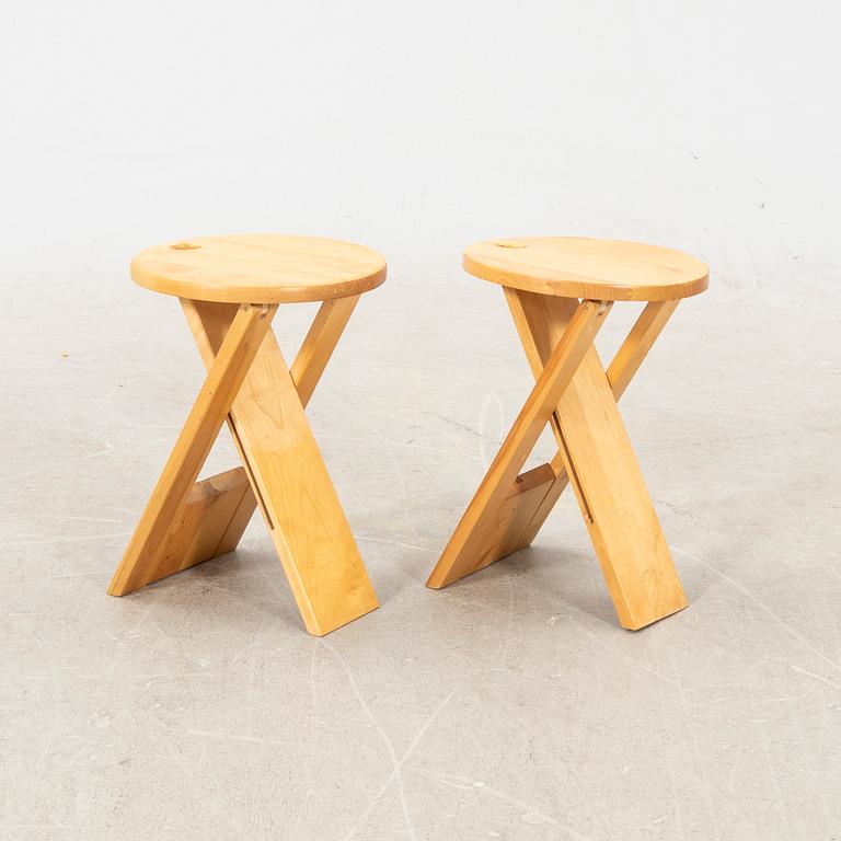 Roger Tallon, a pair of "TS" stools, Sentou, Paris, 1970s.