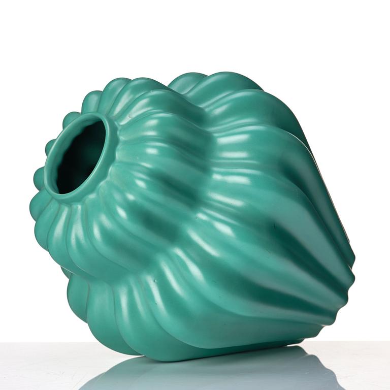 Ewald Dahlskog, two faience vases, Bo Fajans 1930's.