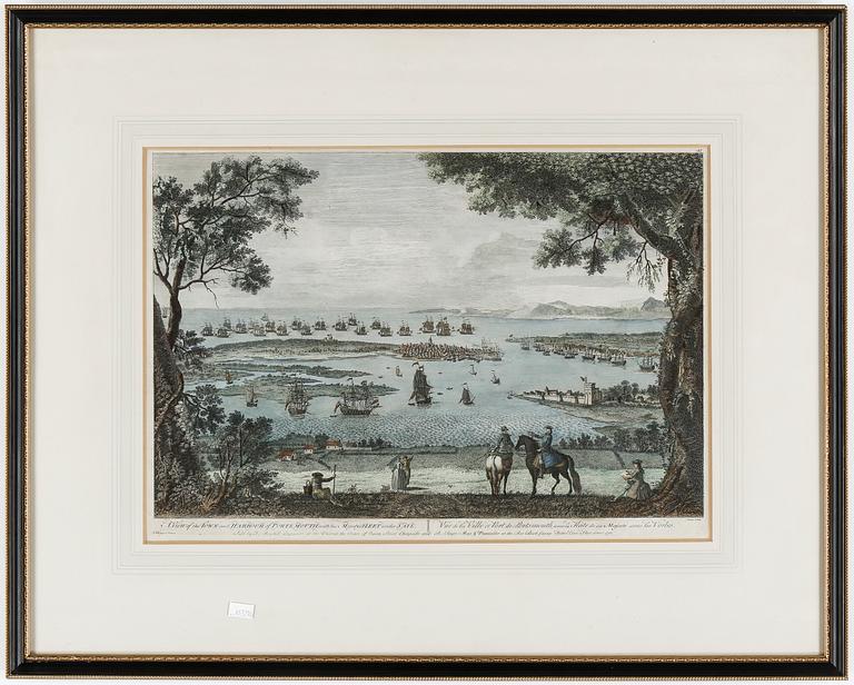 KOPPARSTICK, 2 st, kolorerade, Paulus Constantijn la Fargue, Nederländerna, 1800-tal.