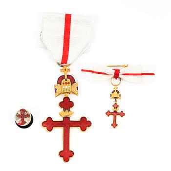 ORDENSTECKEN/MEDALJ, 3 delar, möjligen Österrike, 1900-tal.