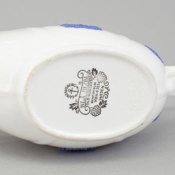 MAT- OCH KAFFESERVIS, 54 delar, benporslin, "Blå Blom", Old Gustavsberg, 1970/80-tal.