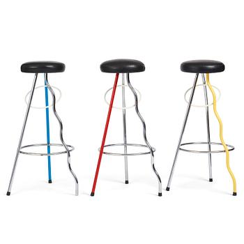 82. Javier Mariscal, A set of three bar stools, 'Duplex', BD Barcelona, 1980s.