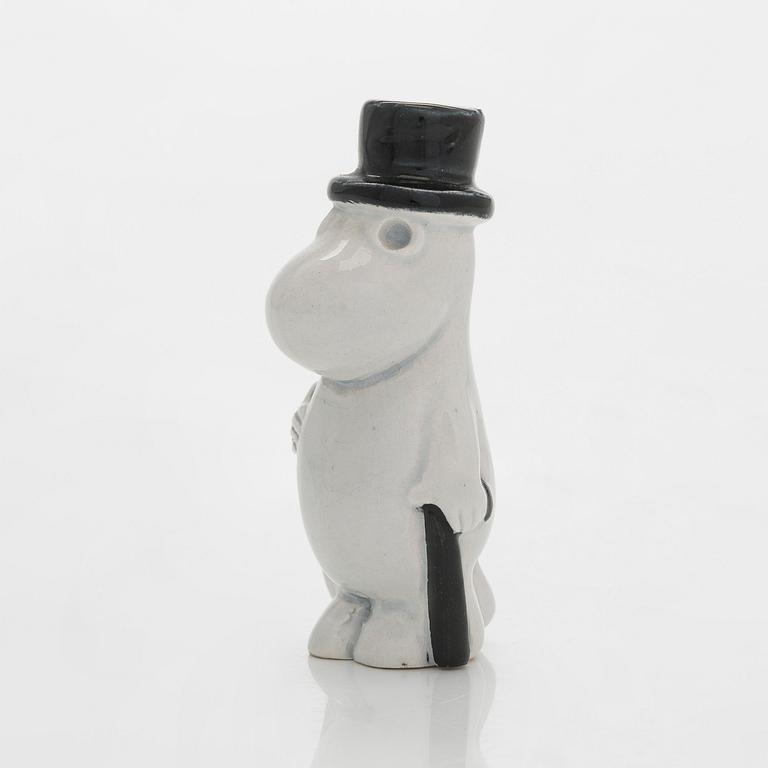 Leo Tykkyläinen, Muumi-figuurini, keramiikka, "Muumipappa", leimattu massaan Tove Hand made in Finland. 1950-luku.