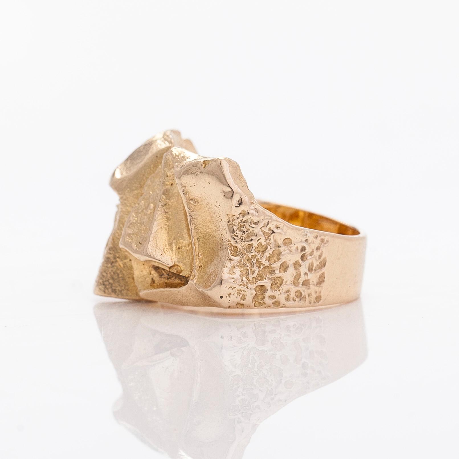 Björn Weckström, ring "Turmalinbro", 14K guld och turmalin. Lapponia 1972.