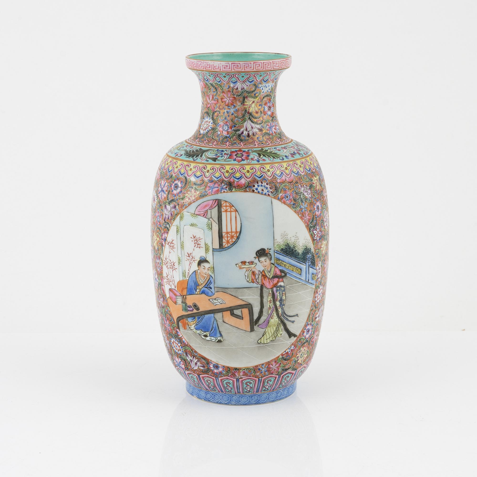 A millefiori porcleain vase, China, 20th century.
