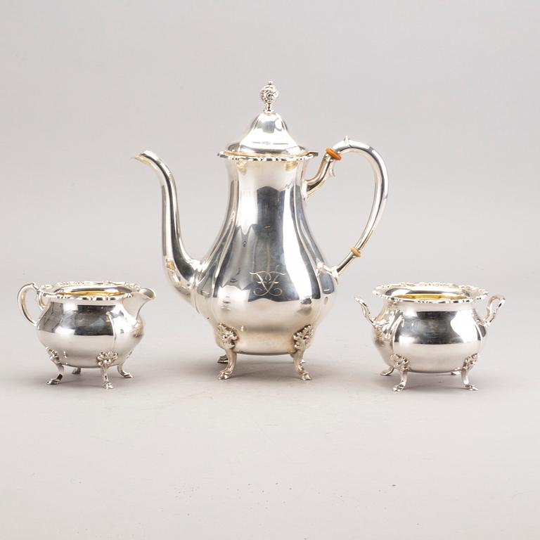 KAFFESERVIS, 3 delar, silver, K Andersson, 1936.