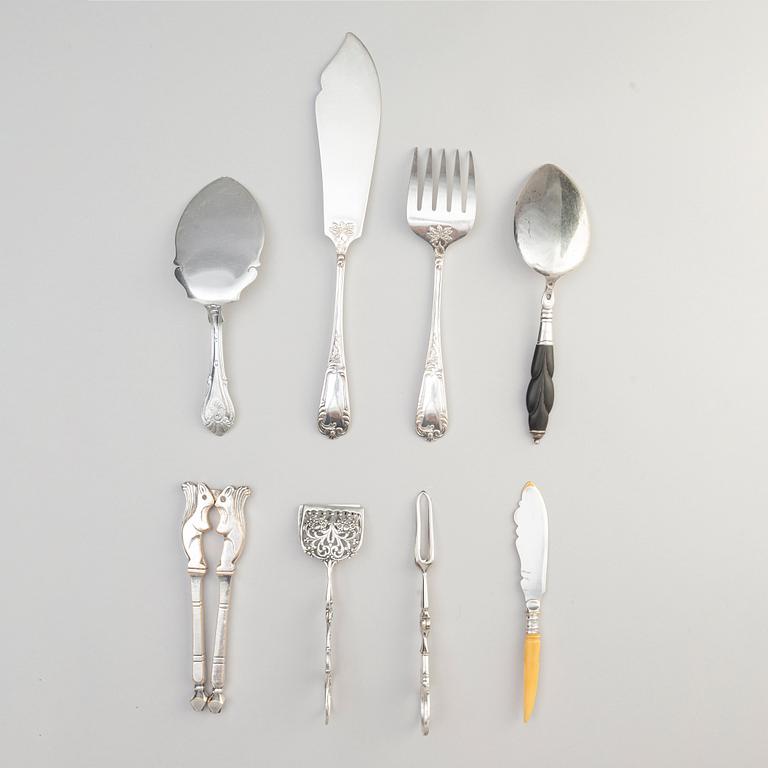 Two Silver Serving Spoons, including a Rococo-Revival spoon with mark PR Hinnerup, Denmark 1851.