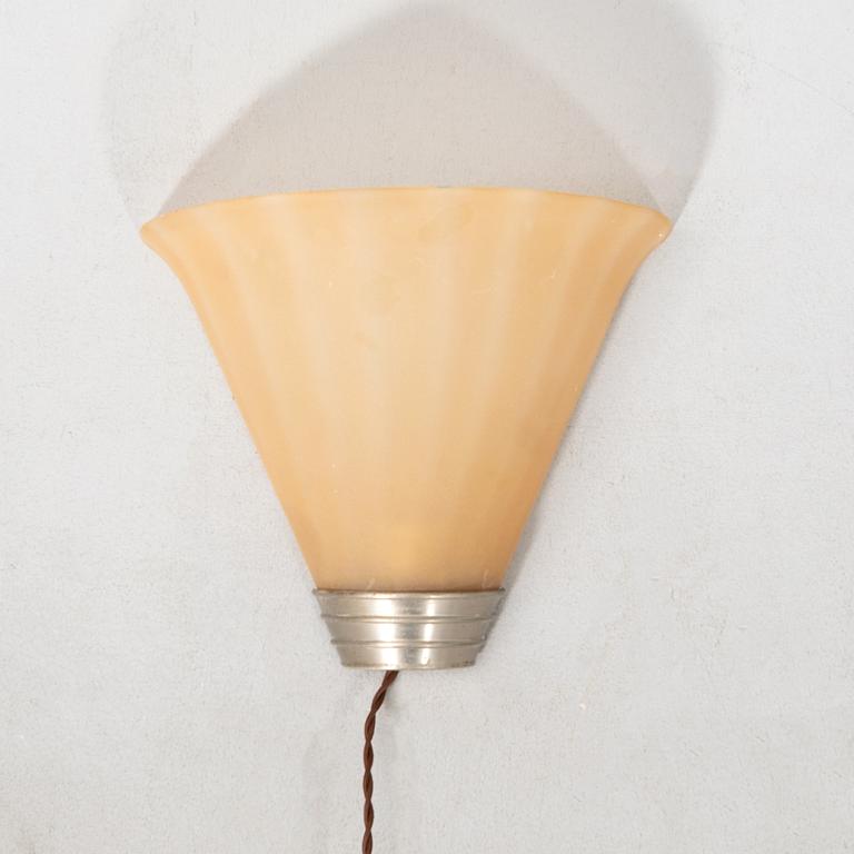 Edward Hald, wall lamp, Orrefors, 1930s.
