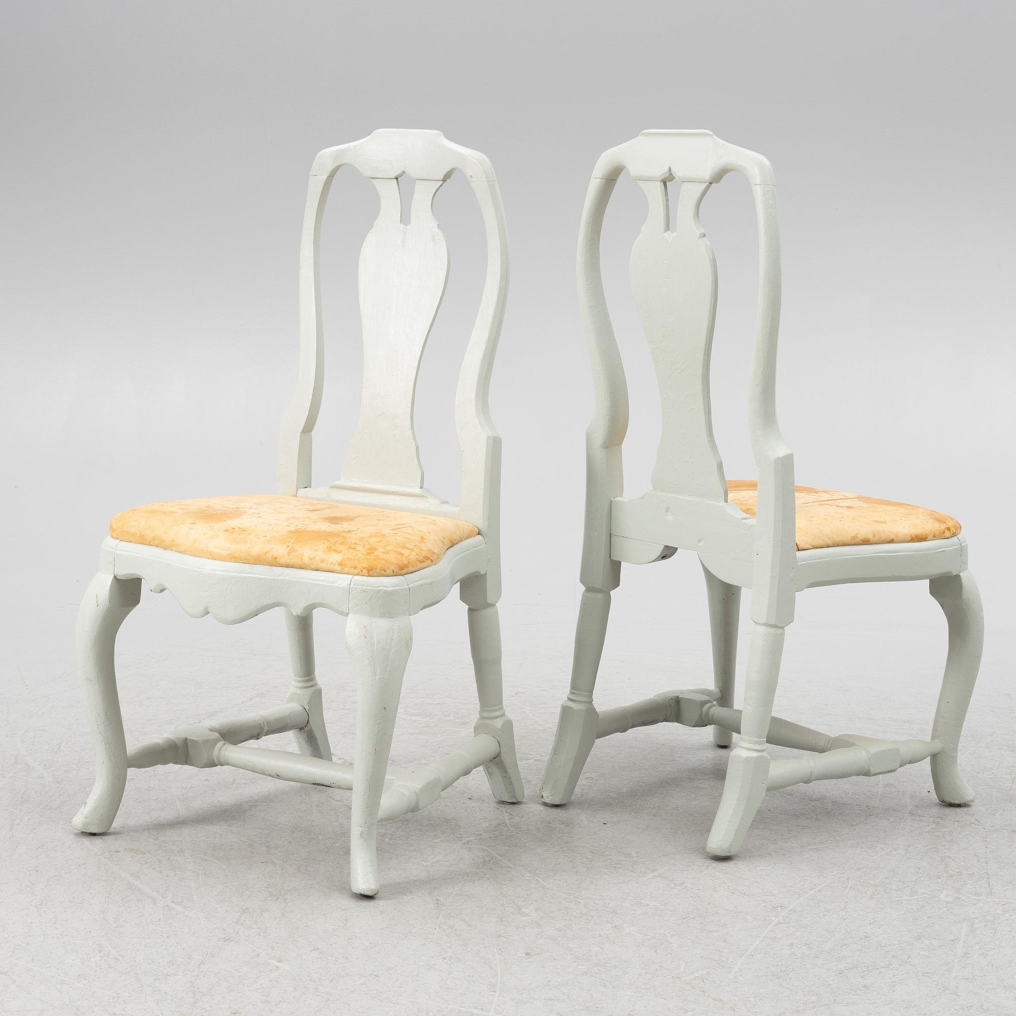 Stolar, 3 st, rokoko, 1700-talets andra hälft.