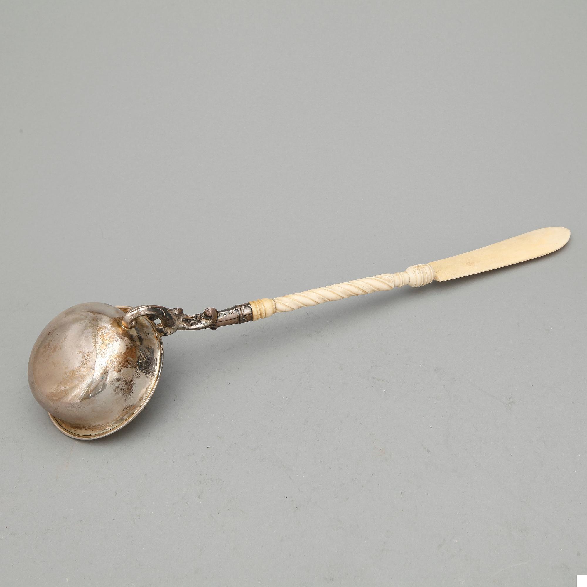 SOPPSLEV, silver samt ben, nyrokoko, 1800.alets andra hälft.