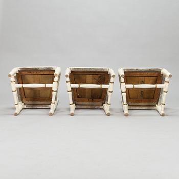 Three Gustavian chairs, early 19th century.