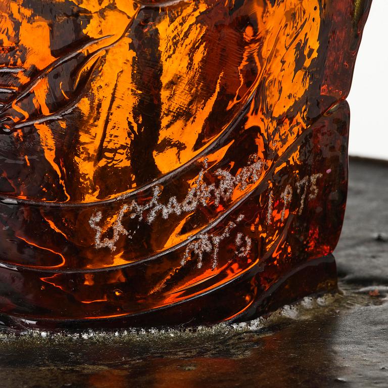 Edvin Öhrström, a cast glass sculpture, Lindshammar Glassworks, 1975.