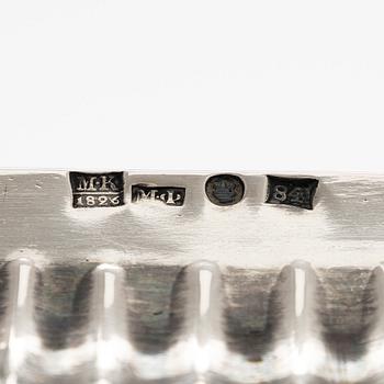 A silver tray, Saint Petersburg 1826. Unidentified maker's mark, Cyrillic M.F.
